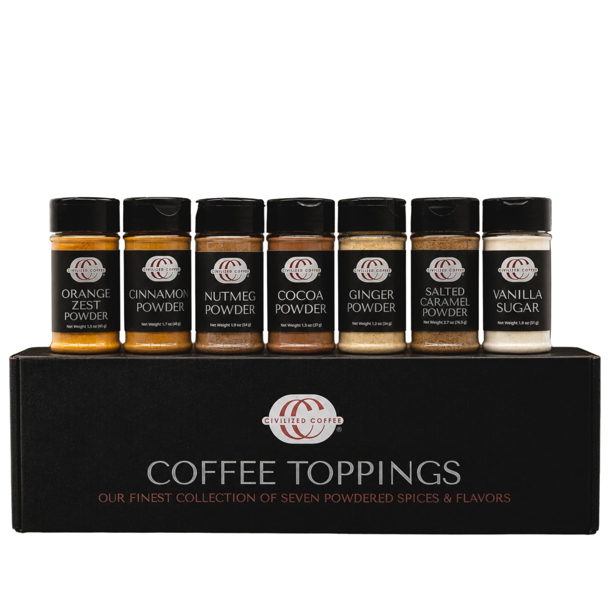 Amazon.com: Civilized Coffee Coffee Toppings Gift Box, 7 Gourmet